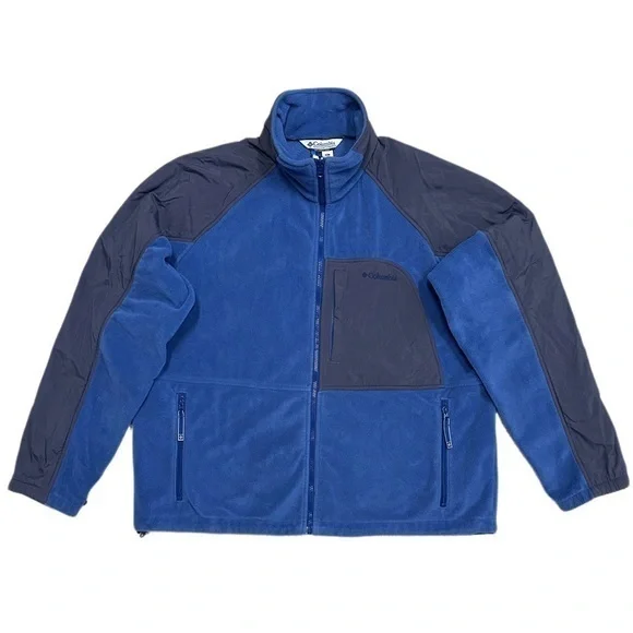 Columbia Blue & Gray Vertex Sherpa Fleece Jacket Sz XL - Picture 1 of 8